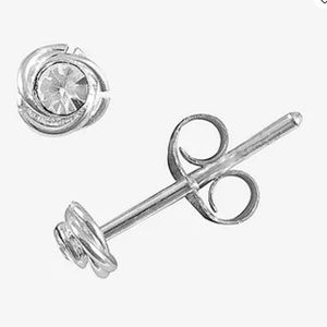 ItsyBitsy Crystal Sterling Silver Post Earrings